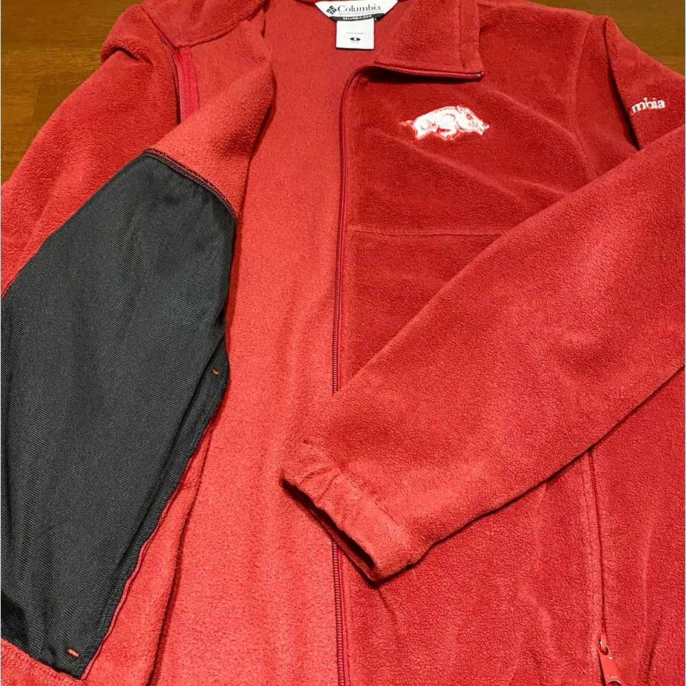 Columbia Arkansas Razorbacks Fleece Jacket, Size Small - Picture 2 of 5